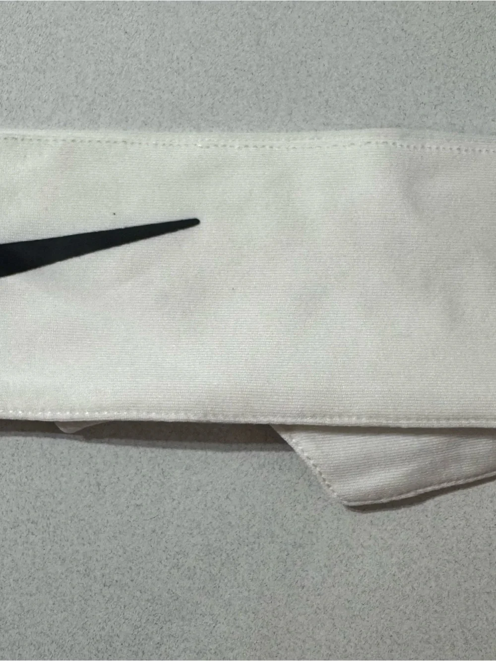 Nike White Headband with Black Swoosh NWT